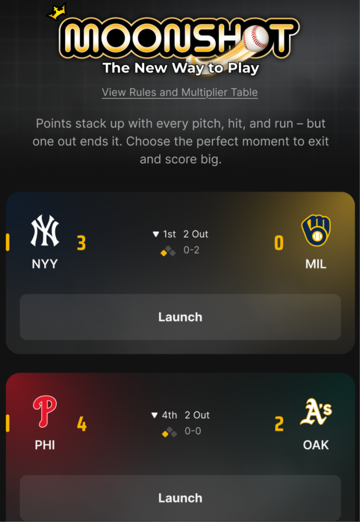 DraftKings Introduces Moonshot MLB Live Betting Product