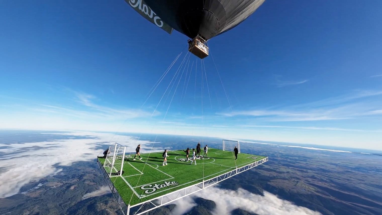 Stake Launches Floating Football Match at 10,000 Feet in Summer